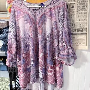 Catherines Purple Paisley Women's Top